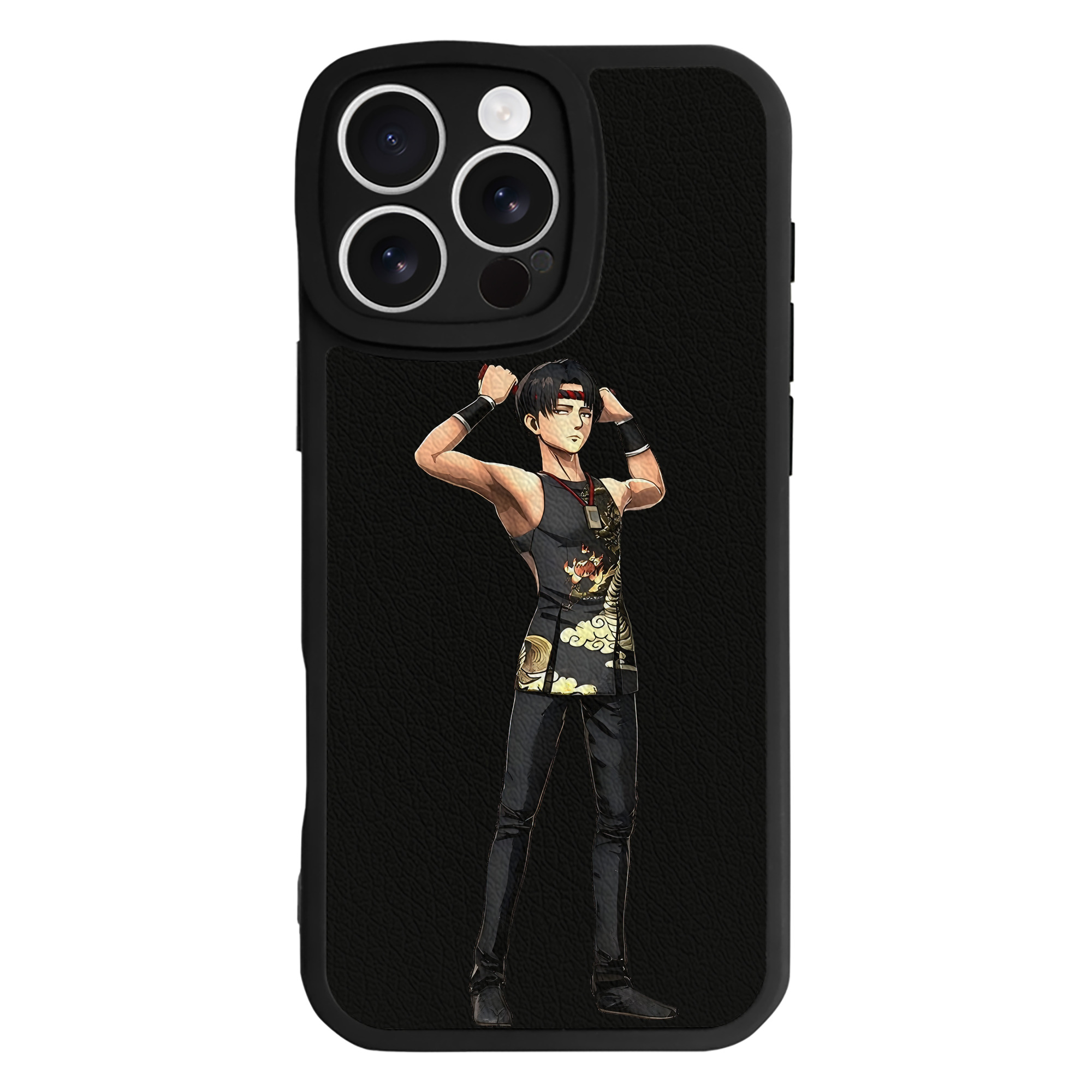 （画像用） 進撃の巨人 リヴァイ·アッカーマン Attack on Titan Levi Ackerman 【iPhone 16シリーズ対応】シリコンスマホケース（レザー調） 材質：シリコン